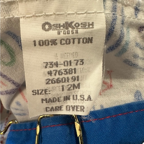 Vintage OshKosh B'gosh Sailboats Overall Shorts Shortalls Size 12 Months - Picture 7 of 8